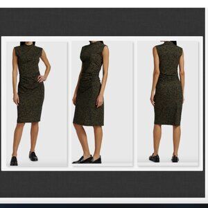 Proenza Schouler White Label Abstract Swirl-Print Stretch Mock-Neck Dress Sz XL